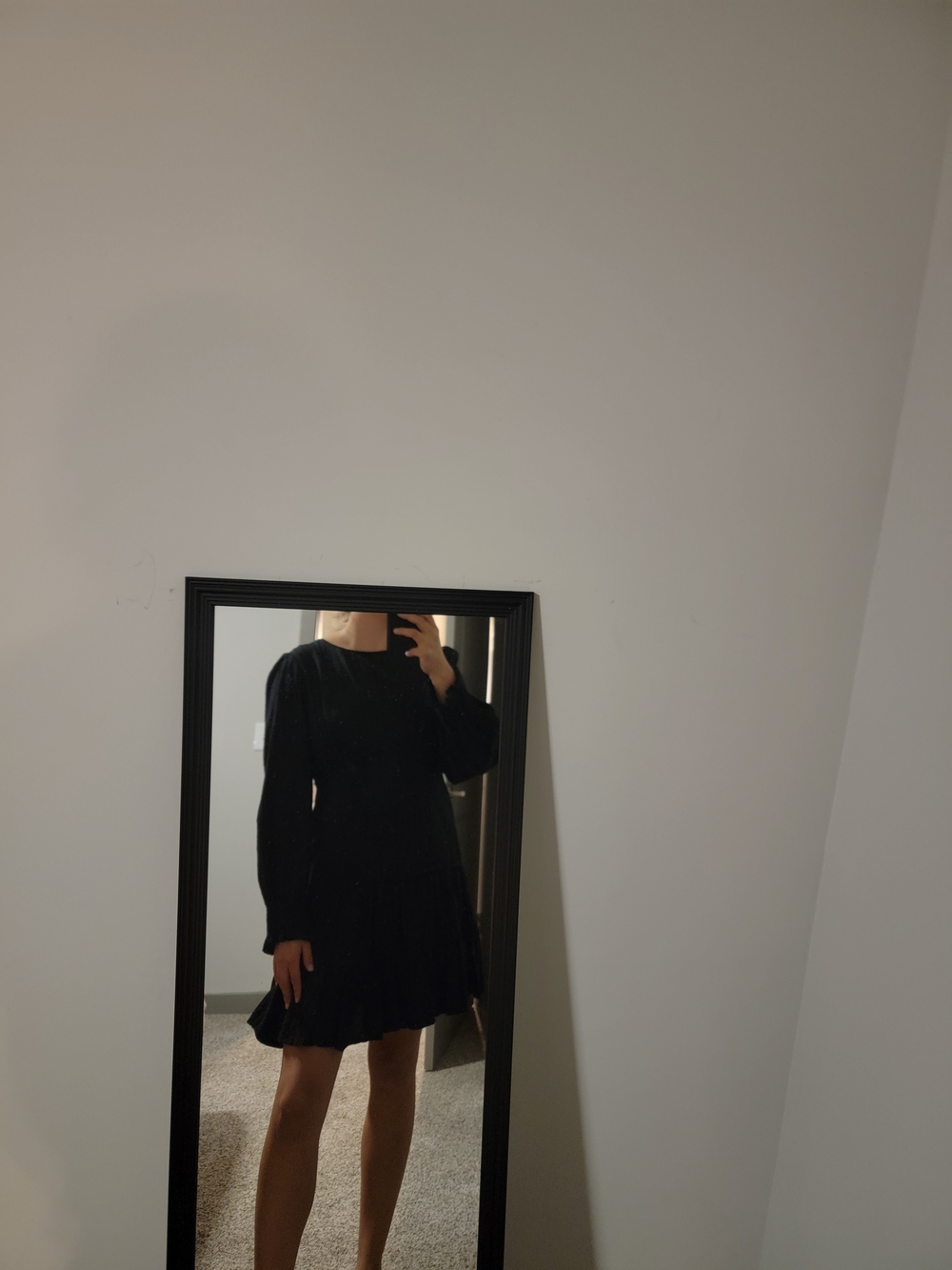 Classic Black Mini Dress with Long Sleeves